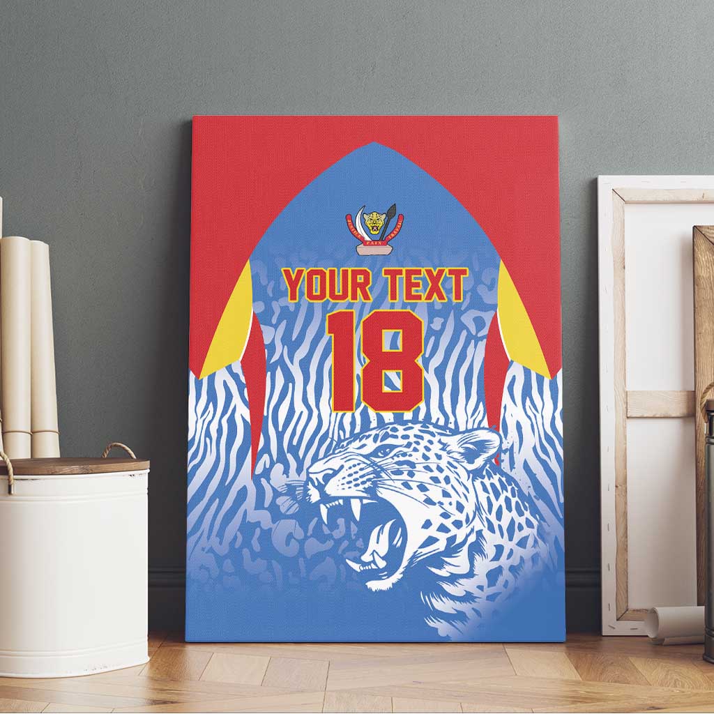 Custom DR Congo Football 2026 Canvas Wall Art Leopard Power Fan Style