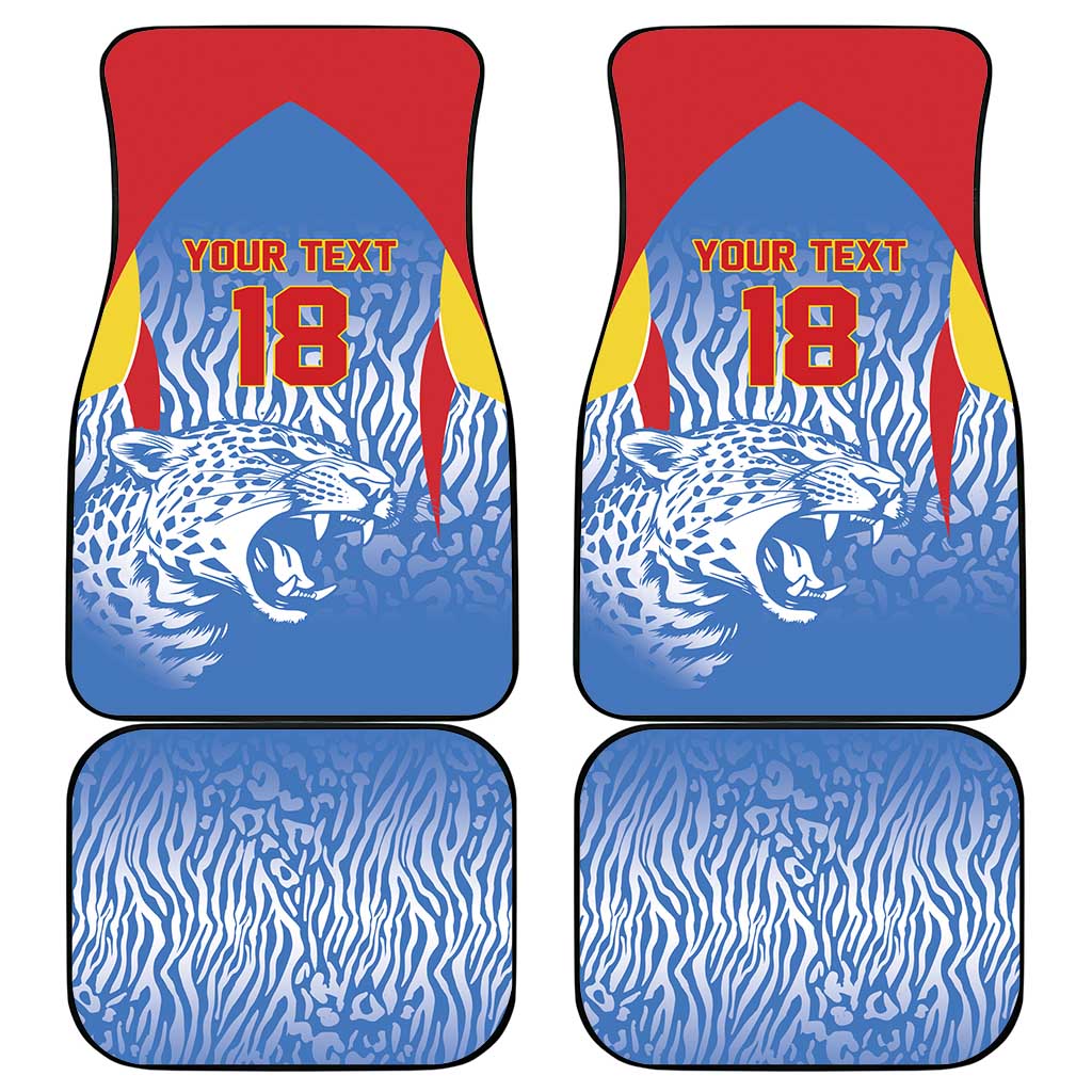 Custom DR Congo Football 2026 Car Mats Leopard Power Fan Style