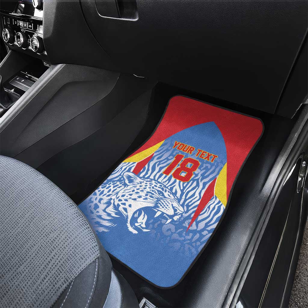 Custom DR Congo Football 2026 Car Mats Leopard Power Fan Style