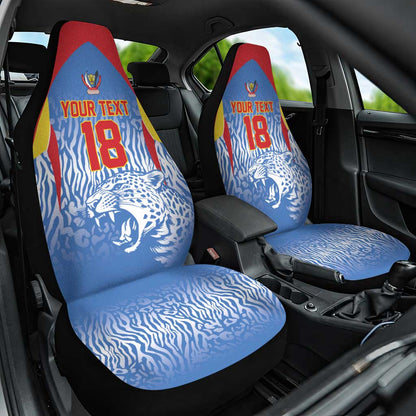 Custom DR Congo Football 2026 Car Seat Cover Leopard Power Fan Style