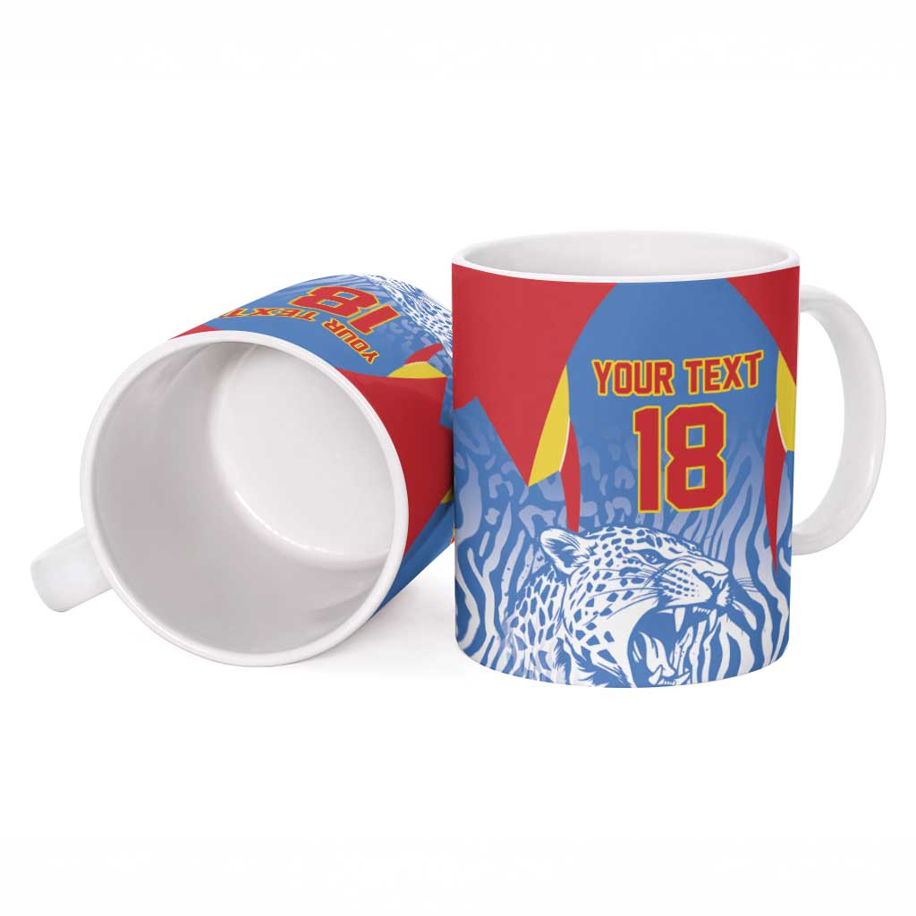 Custom DR Congo Football 2026 Ceramic Mug Leopard Power Fan Style