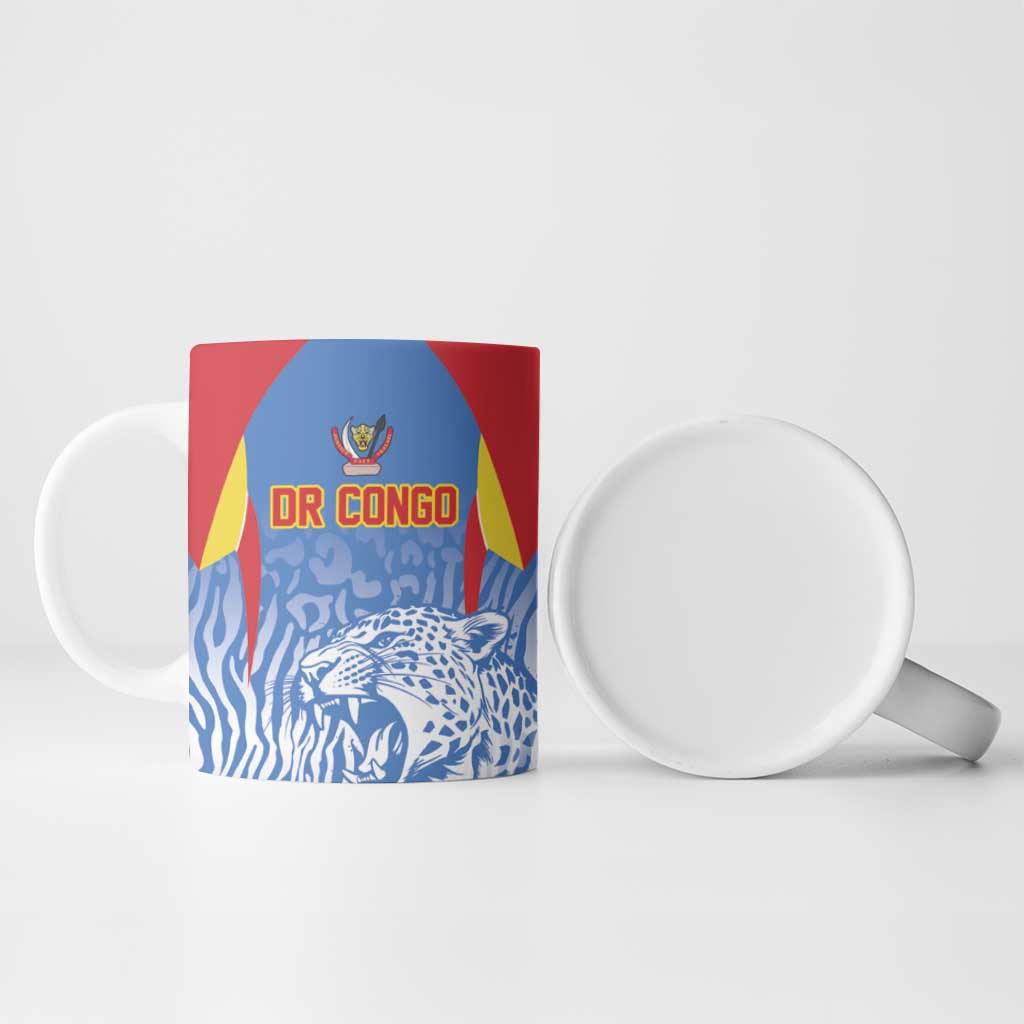 Custom DR Congo Football 2026 Ceramic Mug Leopard Power Fan Style
