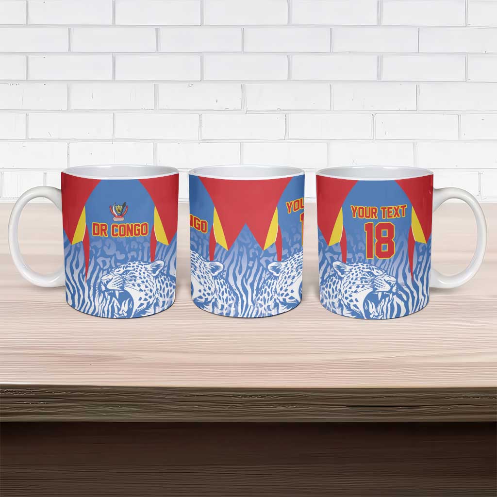 Custom DR Congo Football 2026 Ceramic Mug Leopard Power Fan Style