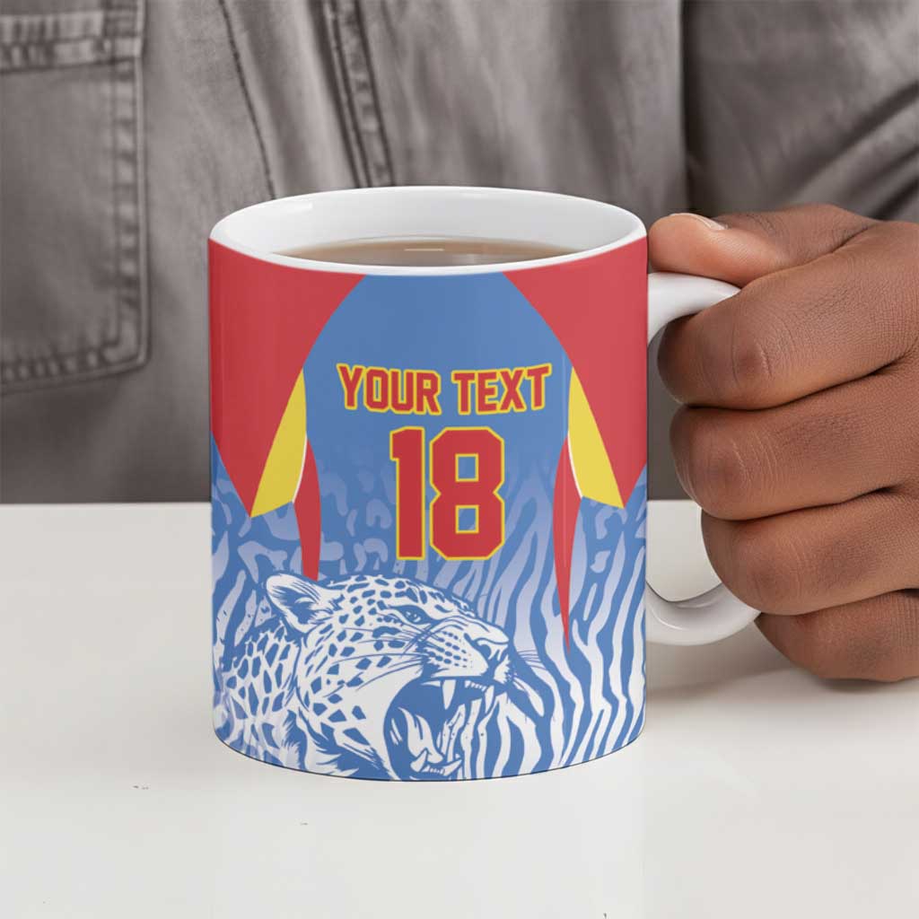 Custom DR Congo Football 2026 Ceramic Mug Leopard Power Fan Style
