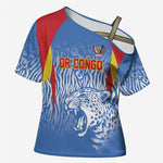 Custom DR Congo Football 2026 Cross Shoulder Shirt Leopard Power Fan Style