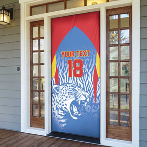 Custom DR Congo Football 2026 Door Cover Leopard Power Fan Style