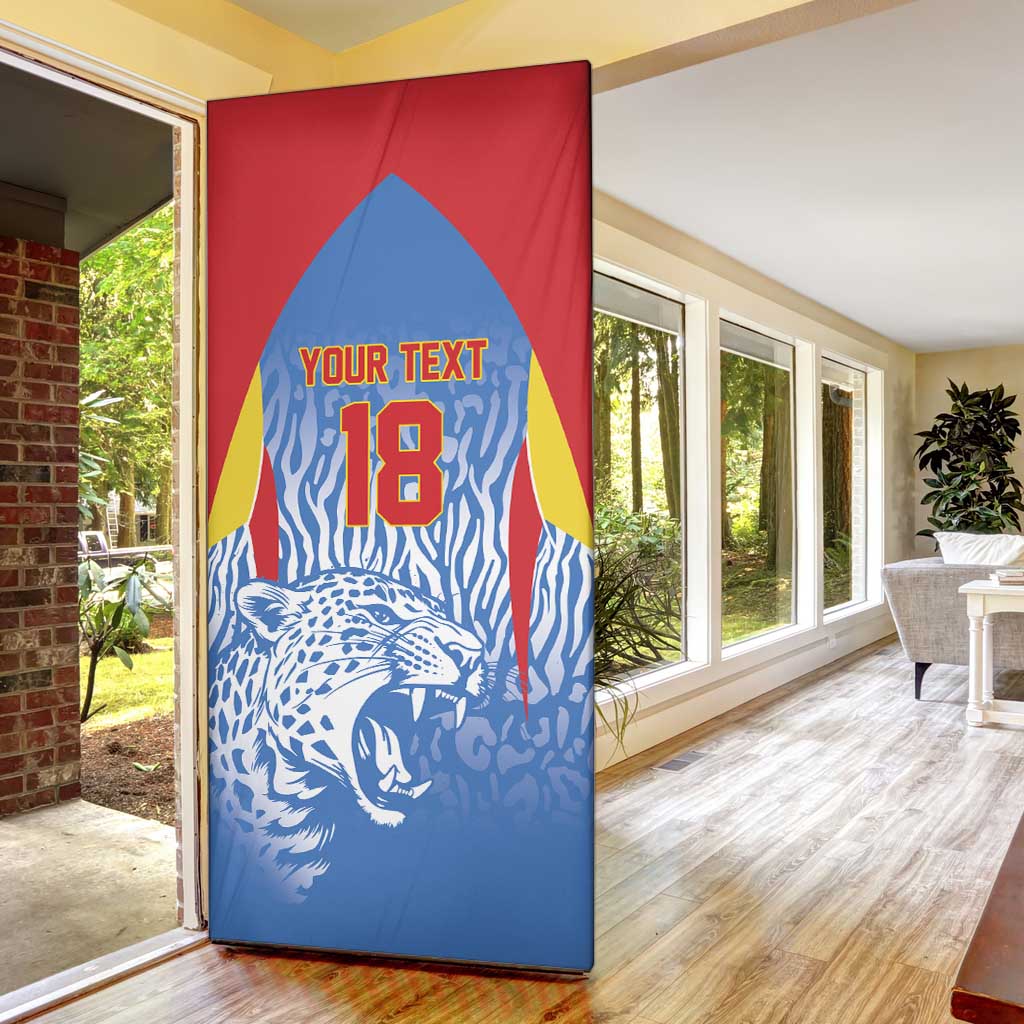 Custom DR Congo Football 2026 Door Cover Leopard Power Fan Style