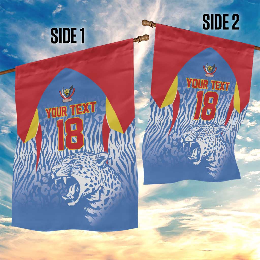 Custom DR Congo Football 2026 Garden Flag Leopard Power Fan Style