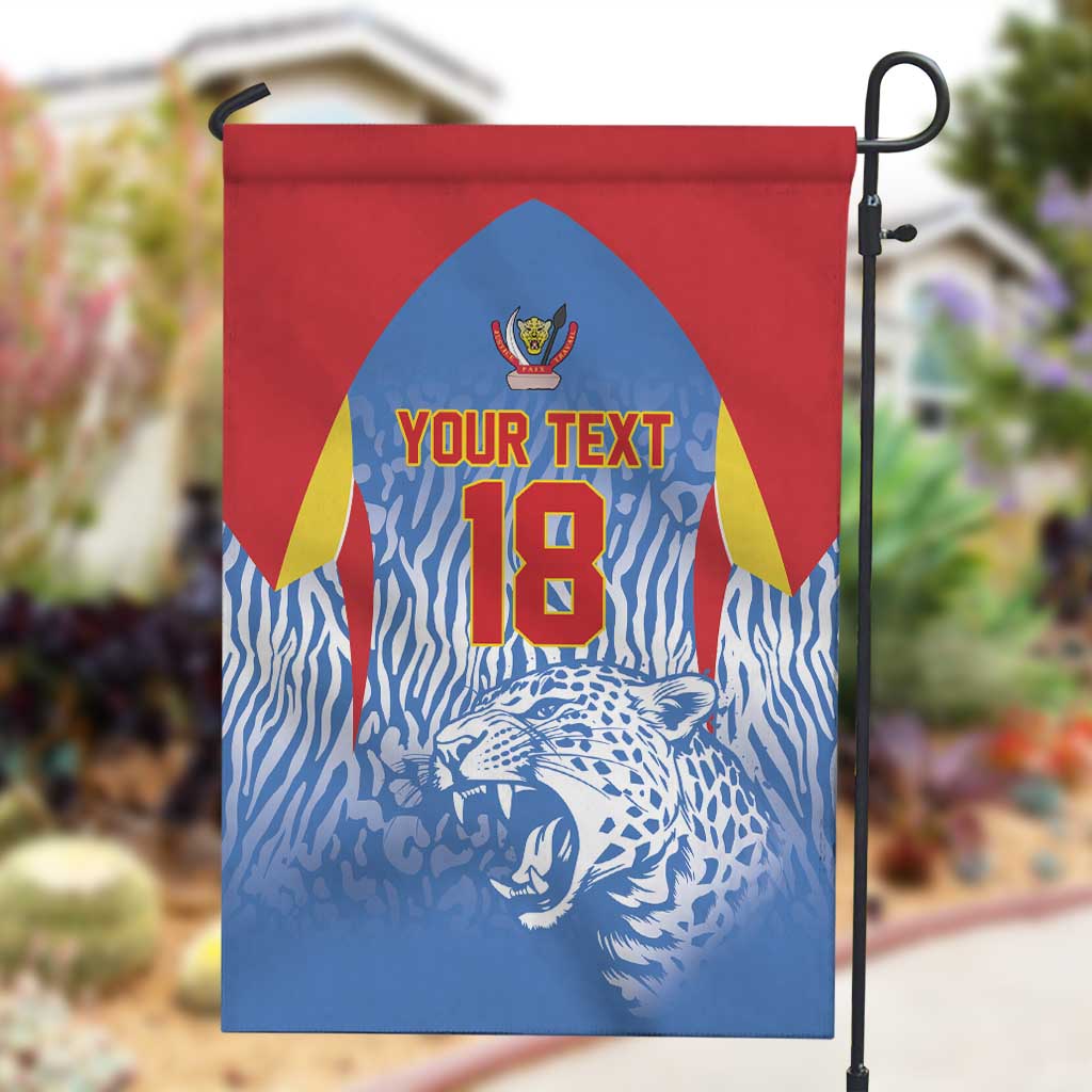 Custom DR Congo Football 2026 Garden Flag Leopard Power Fan Style