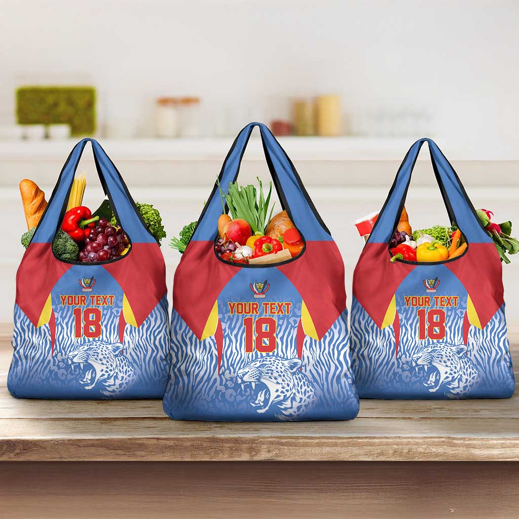 Custom DR Congo Football 2026 Grocery Bag Leopard Power Fan Style