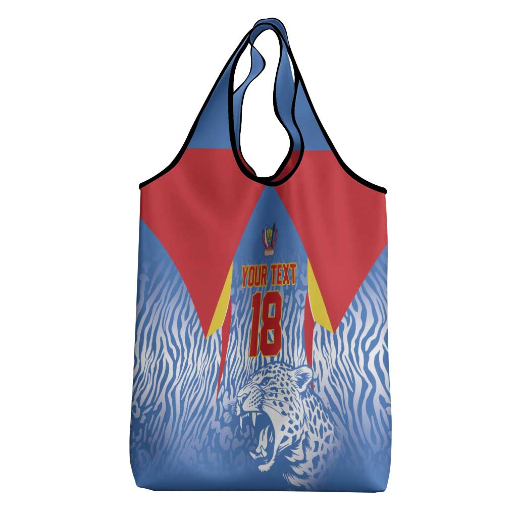 Custom DR Congo Football 2026 Grocery Bag Leopard Power Fan Style