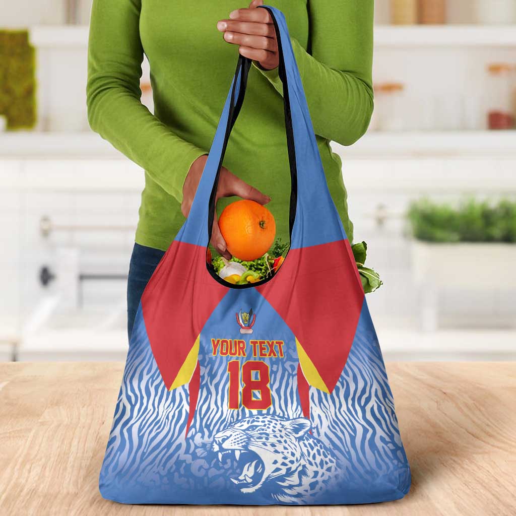 Custom DR Congo Football 2026 Grocery Bag Leopard Power Fan Style