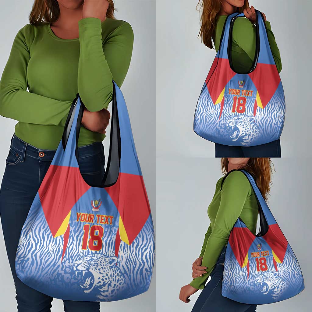 Custom DR Congo Football 2026 Grocery Bag Leopard Power Fan Style