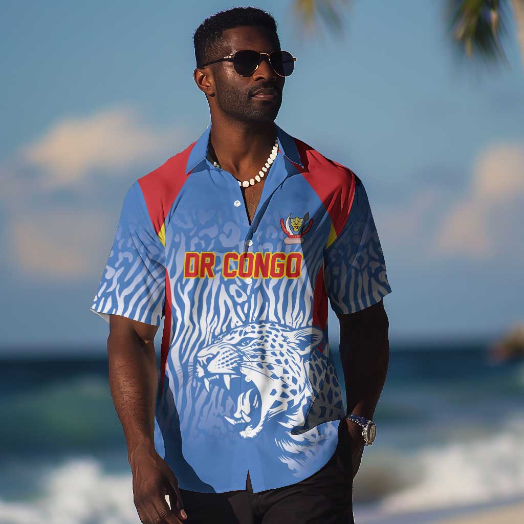 Custom DR Congo Football 2026 Hawaiian Shirt Leopard Power Fan Style