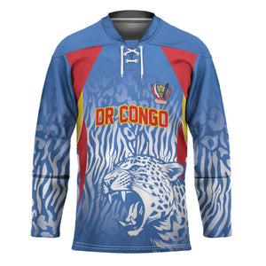 Custom DR Congo Football 2026 Hockey Jersey Leopard Power Fan Style