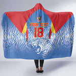 Custom DR Congo Football 2026 Hooded Blanket Leopard Power Fan Style