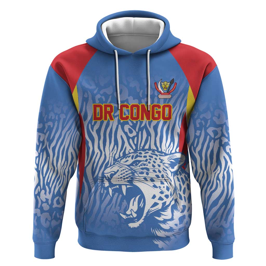 Custom DR Congo Football 2026 Hoodie Leopard Power Fan Style