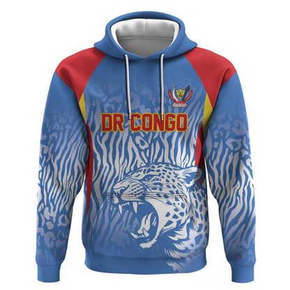 Custom DR Congo Football 2026 Hoodie Leopard Power Fan Style