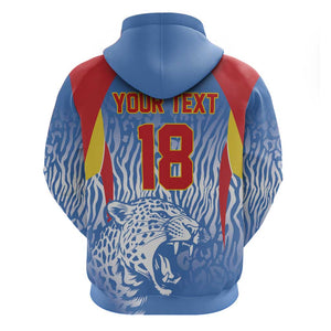 Custom DR Congo Football 2026 Hoodie Leopard Power Fan Style