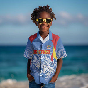 Custom DR Congo Football 2026 Kid Hawaiian Shirt Leopard Power Fan Style