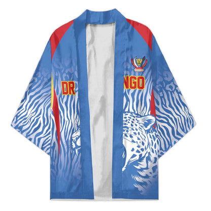 Custom DR Congo Football 2026 Kimono Leopard Power Fan Style