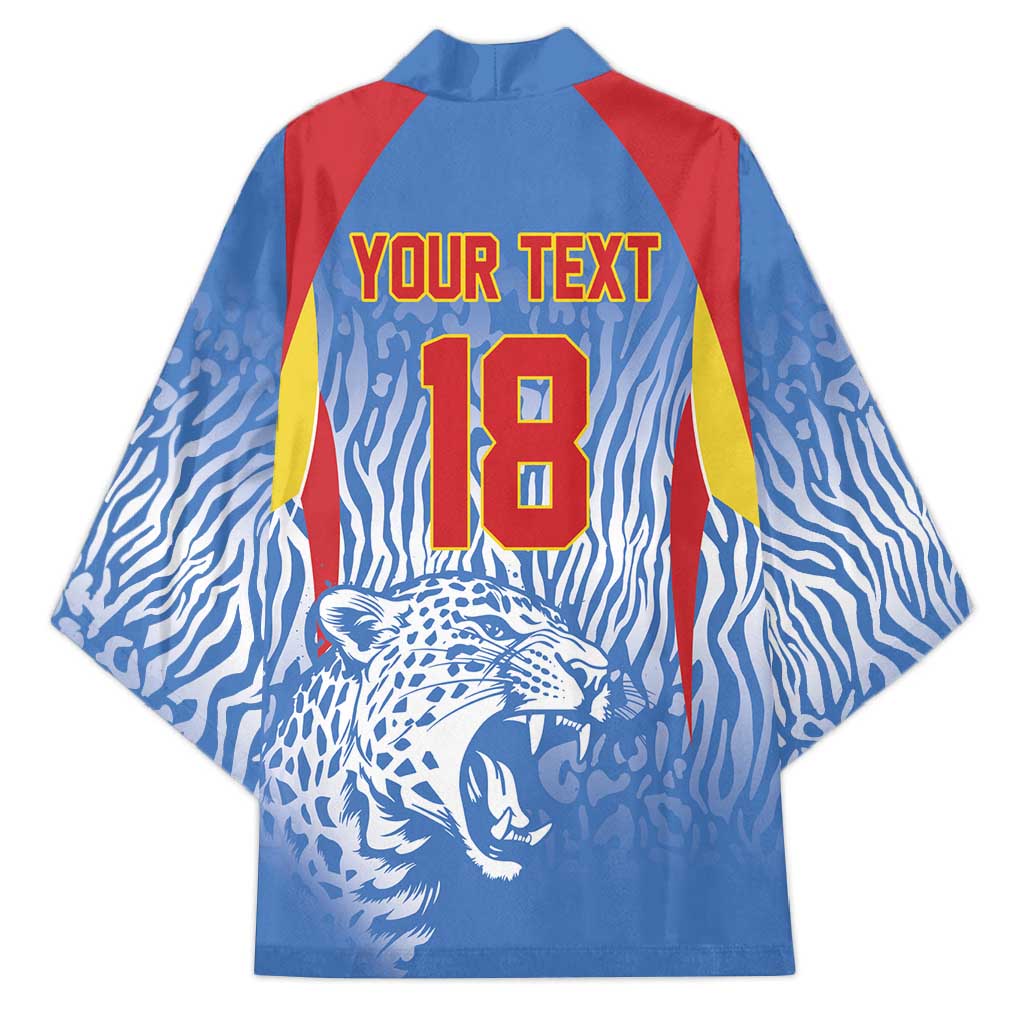 Custom DR Congo Football 2026 Kimono Leopard Power Fan Style