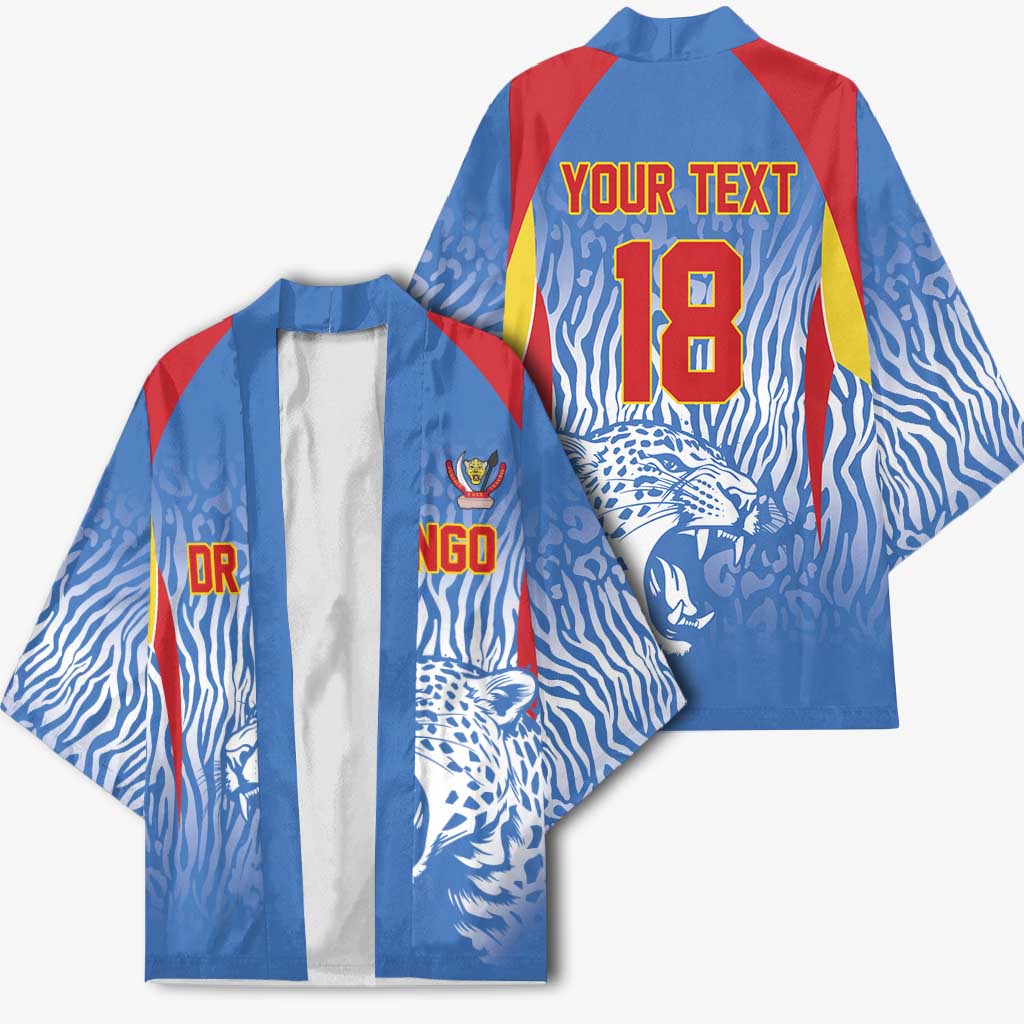 Custom DR Congo Football 2026 Kimono Leopard Power Fan Style