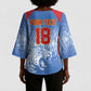 Custom DR Congo Football 2026 Kimono Sleeve Blouse Leopard Power Fan Style