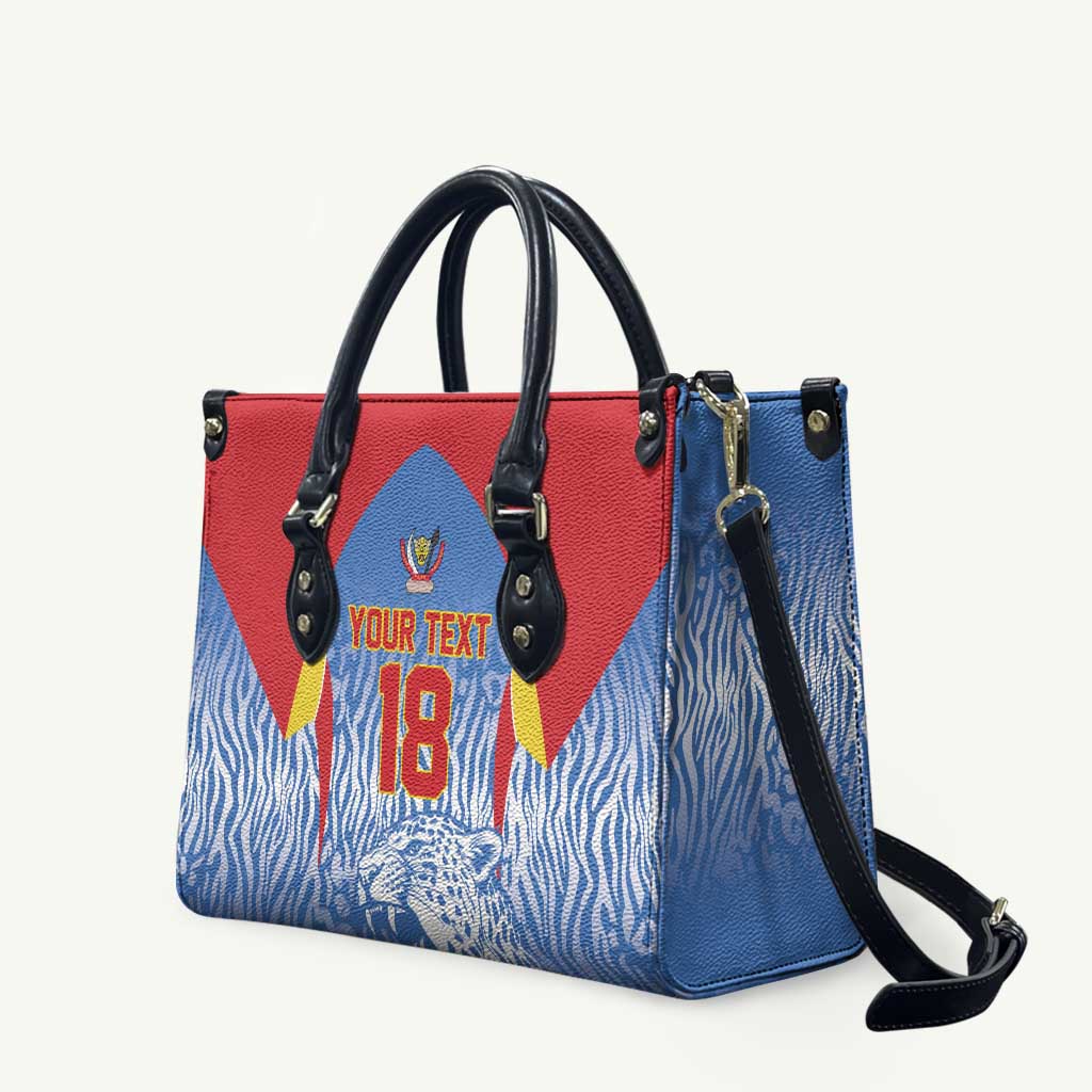 Custom DR Congo Football 2026 Leather Bag Leopard Power Fan Style