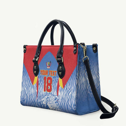 Custom DR Congo Football 2026 Leather Bag Leopard Power Fan Style