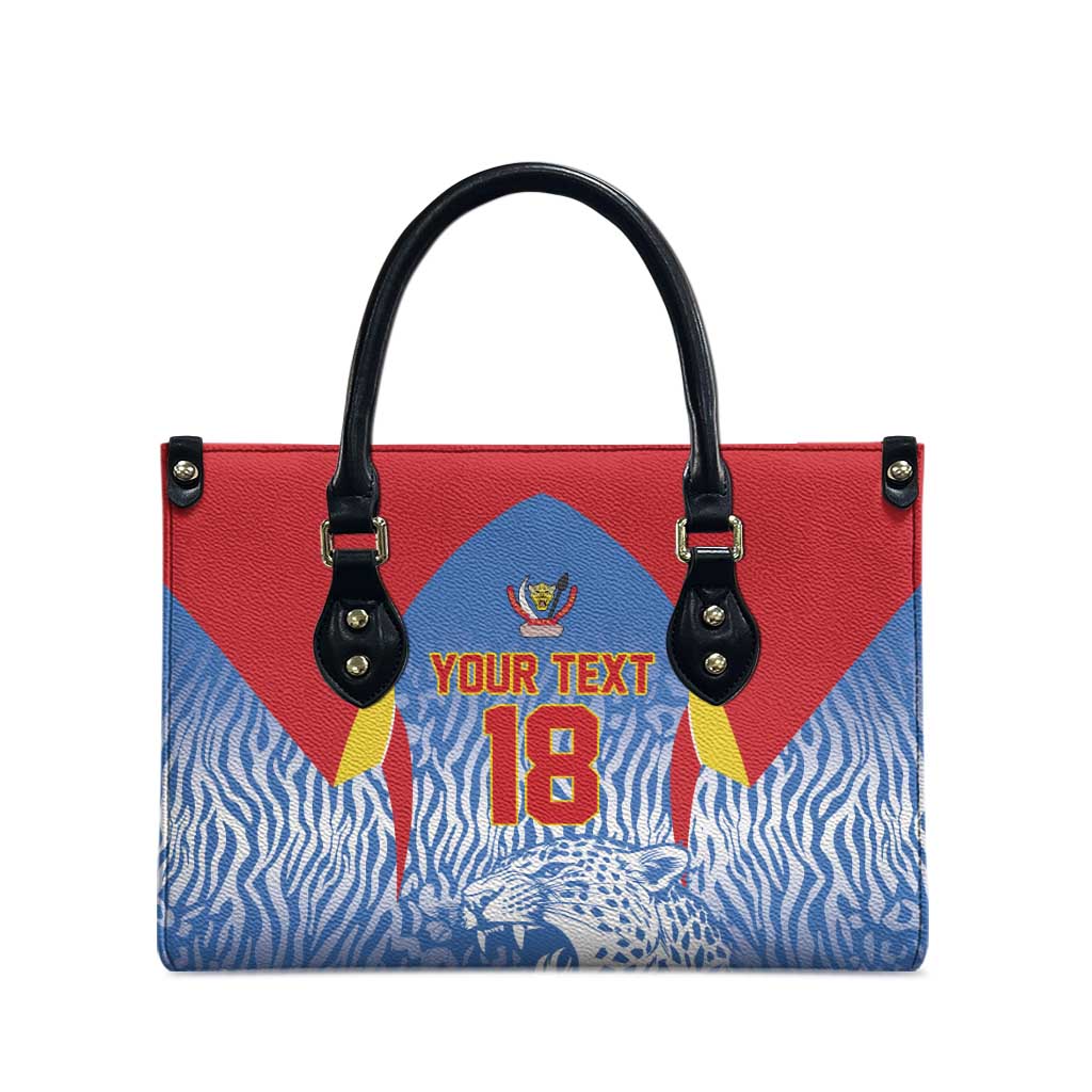 Custom DR Congo Football 2026 Leather Bag Leopard Power Fan Style