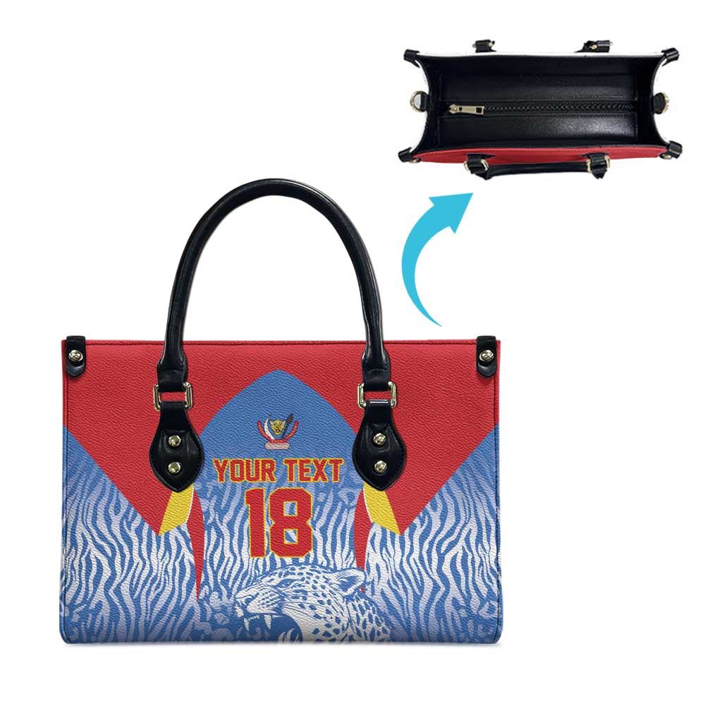 Custom DR Congo Football 2026 Leather Bag Leopard Power Fan Style
