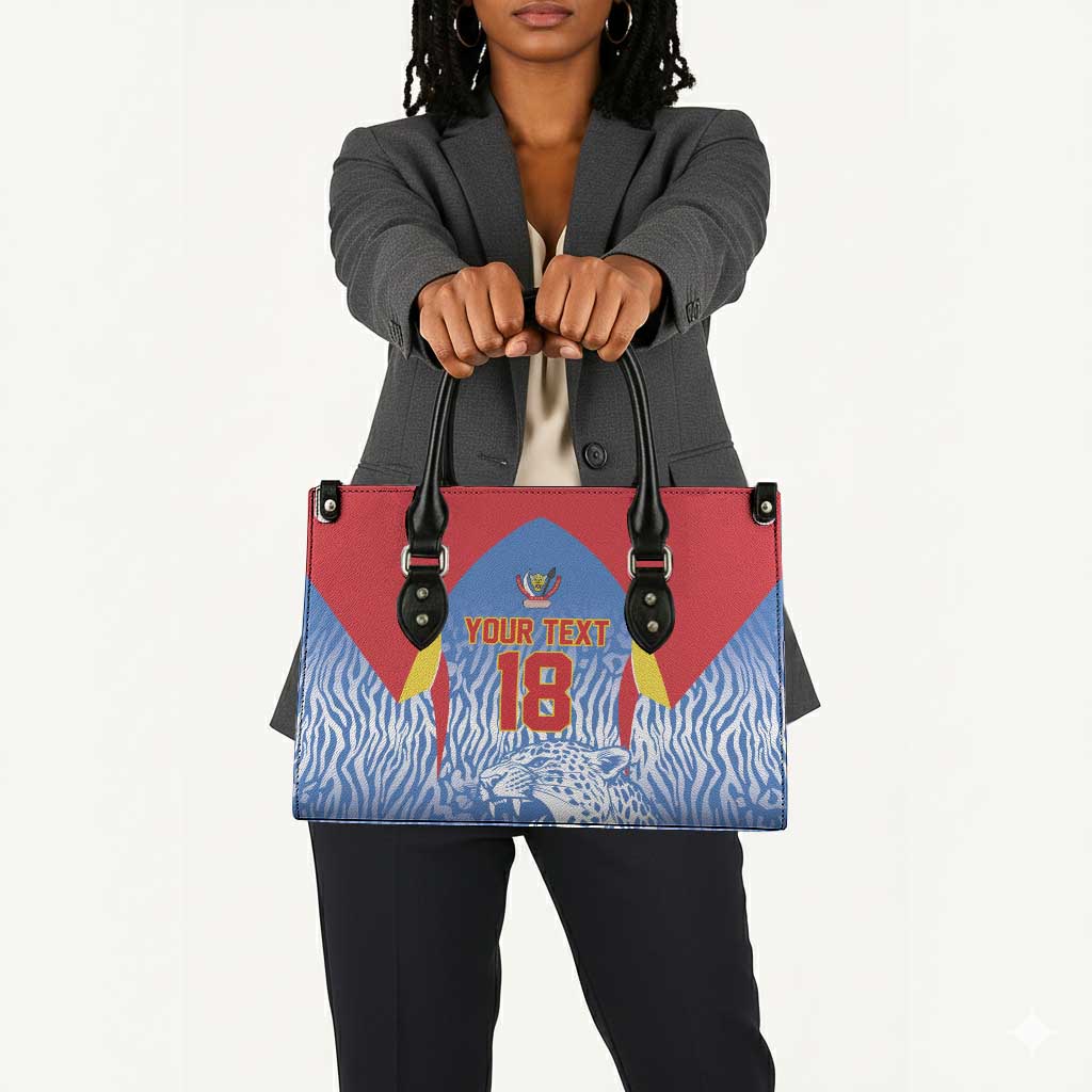 Custom DR Congo Football 2026 Leather Bag Leopard Power Fan Style
