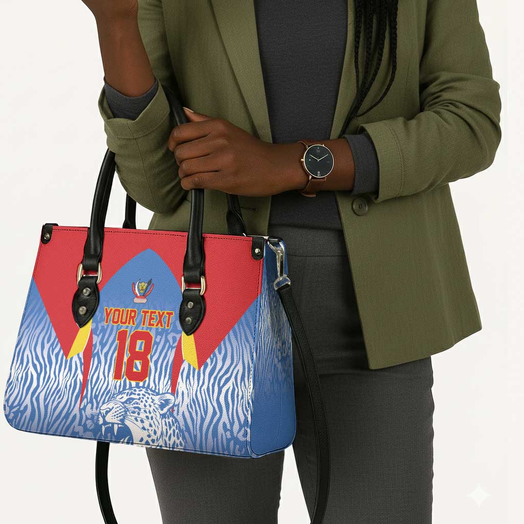 Custom DR Congo Football 2026 Leather Bag Leopard Power Fan Style