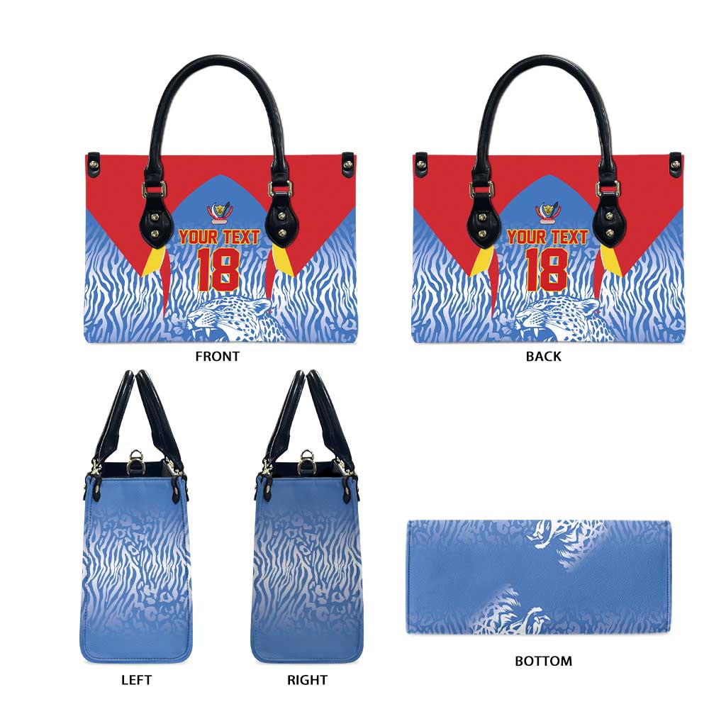 Custom DR Congo Football 2026 Leather Bag Leopard Power Fan Style