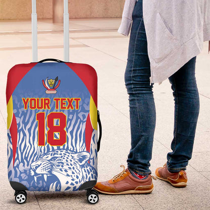Custom DR Congo Football 2026 Luggage Cover Leopard Power Fan Style