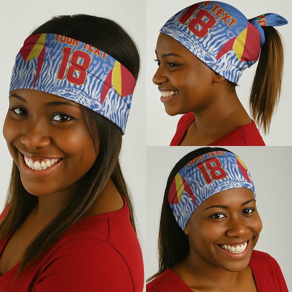 Custom DR Congo Football 2026 Neck Gaiter Leopard Power Fan Style