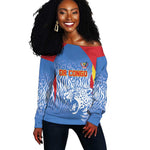 Custom DR Congo Football 2026 Off Shoulder Sweater Leopard Power Fan Style