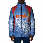 Custom DR Congo Football 2026 Padded Jacket Leopard Power Fan Style