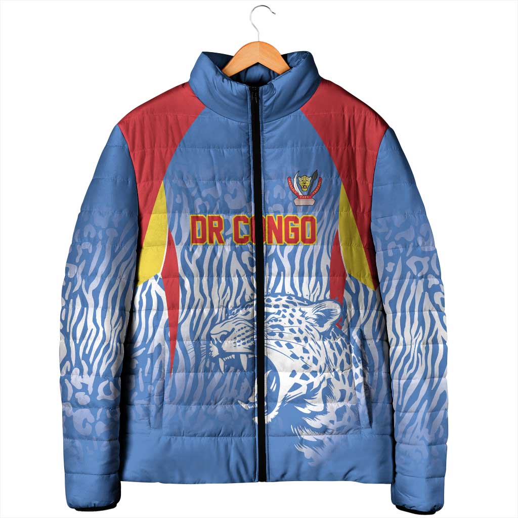 Custom DR Congo Football 2026 Padded Jacket Leopard Power Fan Style
