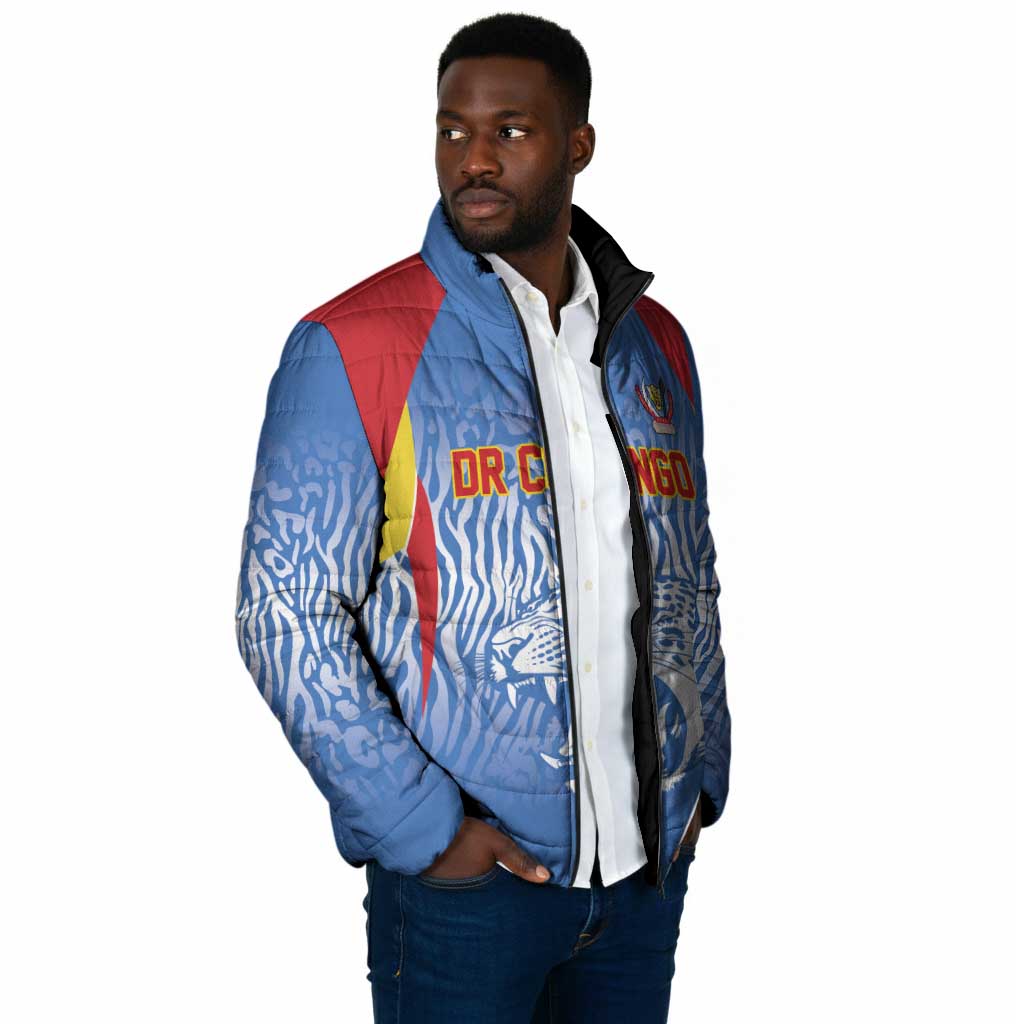 Custom DR Congo Football 2026 Padded Jacket Leopard Power Fan Style