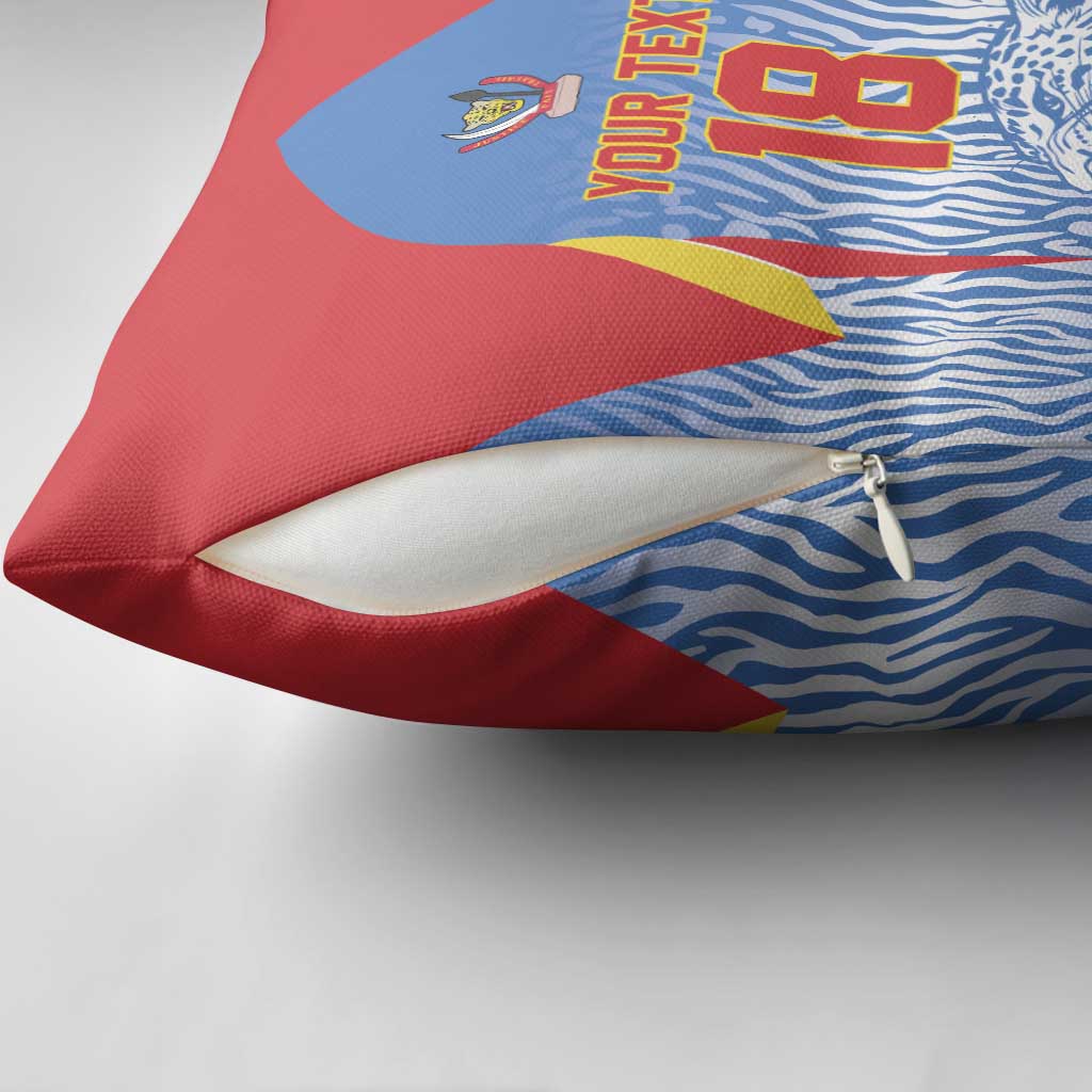 Custom DR Congo Football 2026 Pillow Cover Leopard Power Fan Style