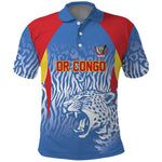 Custom DR Congo Football 2026 Polo Shirt Leopard Power Fan Style