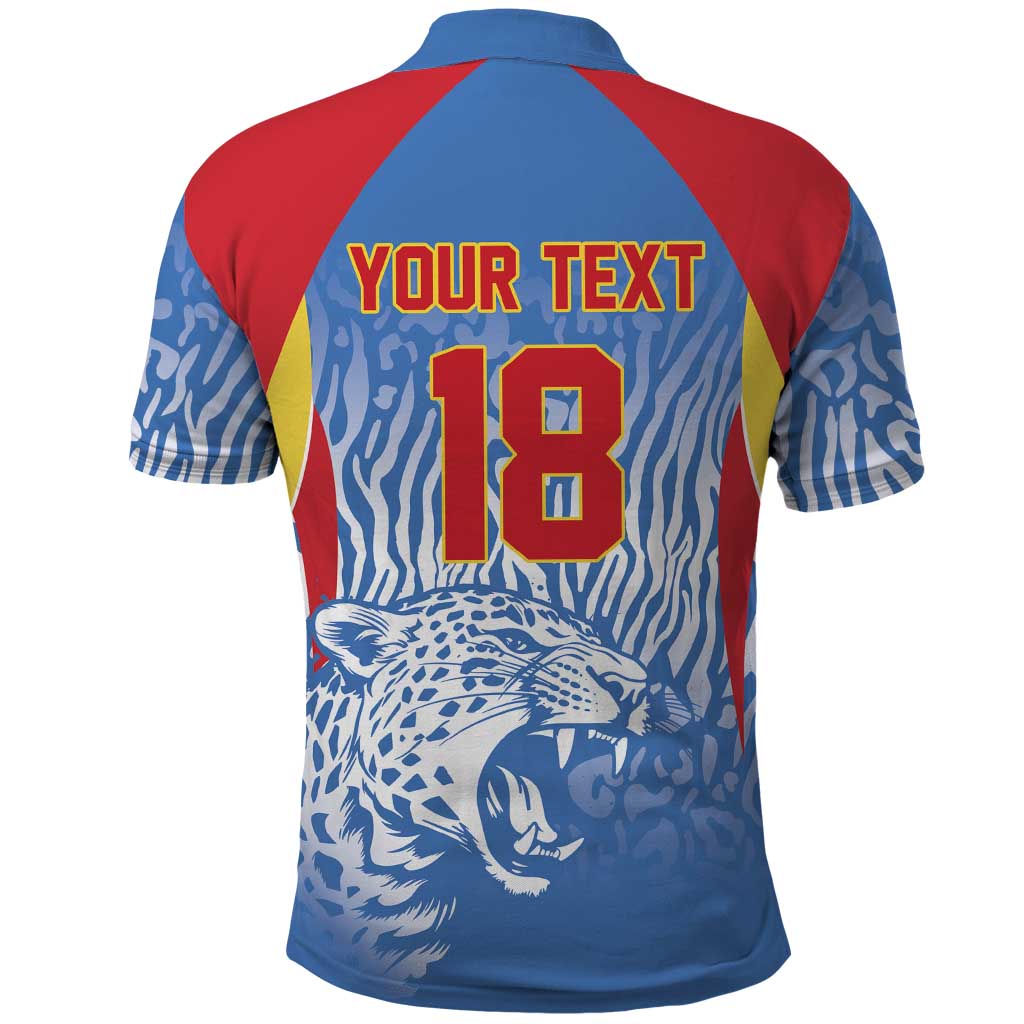 Custom DR Congo Football 2026 Polo Shirt Leopard Power Fan Style