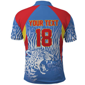 Custom DR Congo Football 2026 Polo Shirt Leopard Power Fan Style