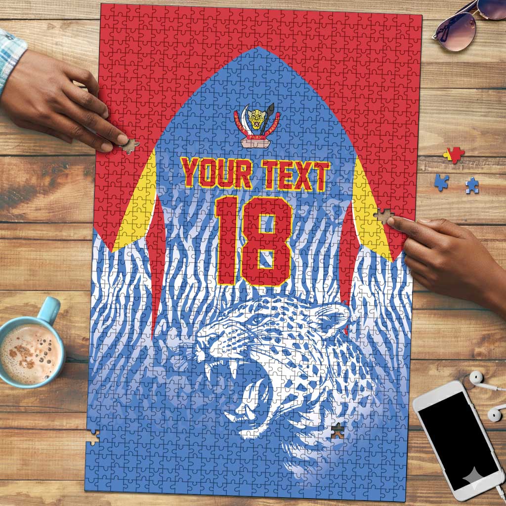 Custom DR Congo Football 2026 Puzzle Leopard Power Fan Style