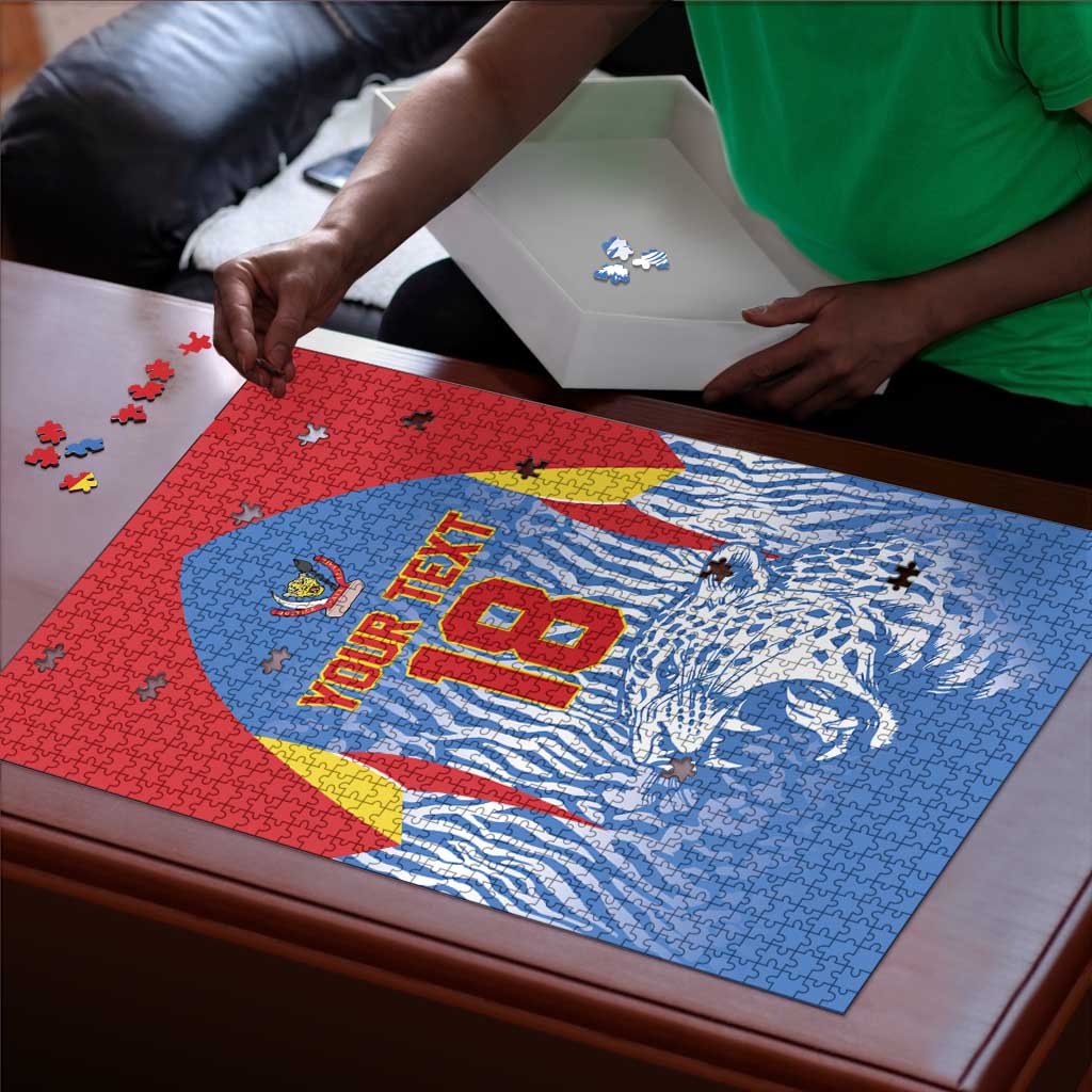 Custom DR Congo Football 2026 Puzzle Leopard Power Fan Style