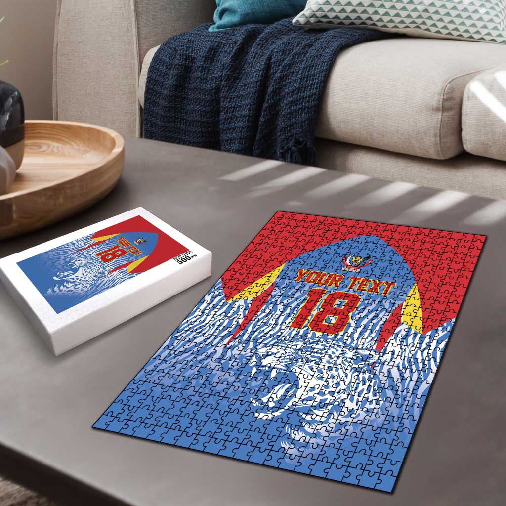 Custom DR Congo Football 2026 Puzzle Leopard Power Fan Style