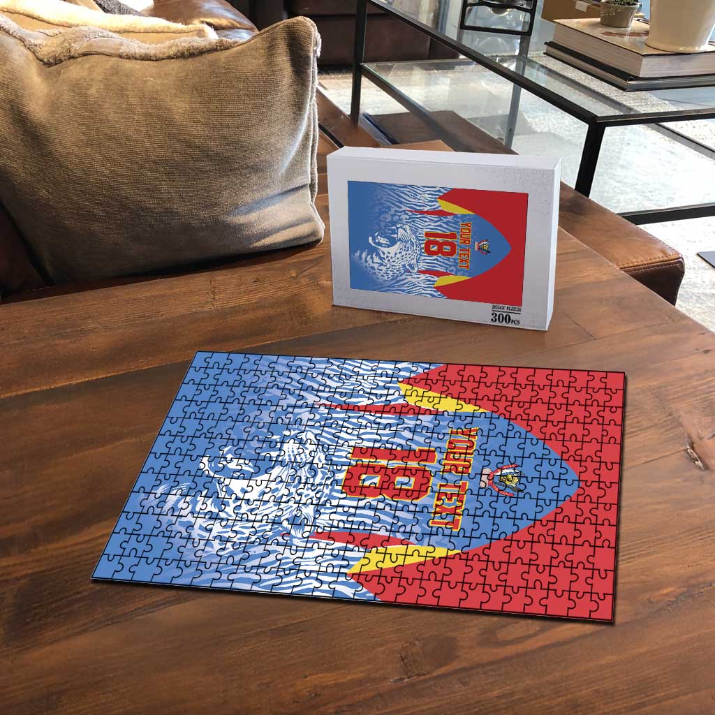 Custom DR Congo Football 2026 Puzzle Leopard Power Fan Style