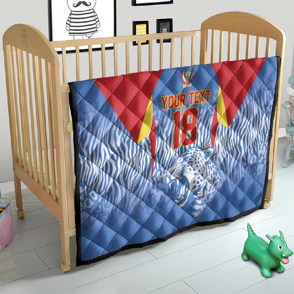 Custom DR Congo Football 2026 Quilt Leopard Power Fan Style